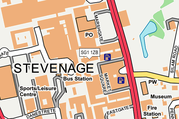 SG1 1ZB map - OS OpenMap – Local (Ordnance Survey)