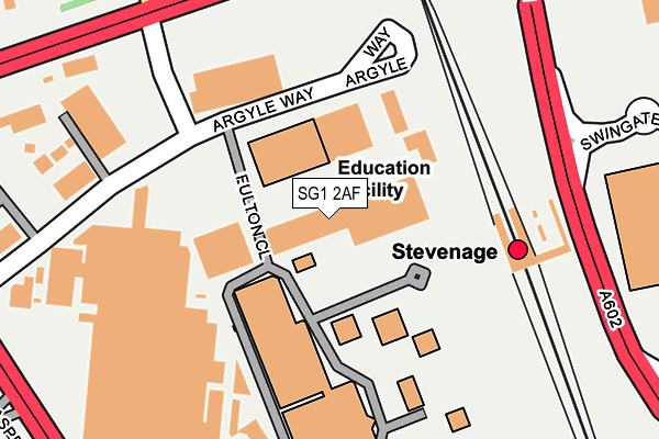 SG1 2AF map - OS OpenMap – Local (Ordnance Survey)