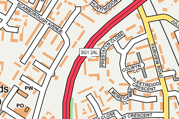 SG1 2AL map - OS OpenMap – Local (Ordnance Survey)