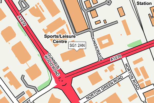 SG1 2AN map - OS OpenMap – Local (Ordnance Survey)