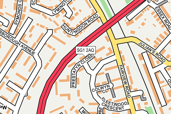 SG1 2AQ map - OS OpenMap – Local (Ordnance Survey)
