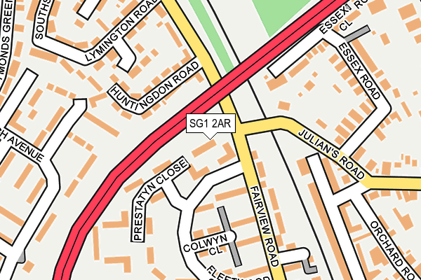 SG1 2AR map - OS OpenMap – Local (Ordnance Survey)