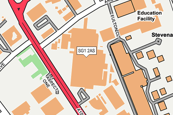 SG1 2AS map - OS OpenMap – Local (Ordnance Survey)