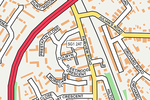 SG1 2AT map - OS OpenMap – Local (Ordnance Survey)