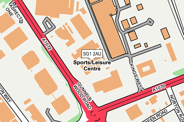 SG1 2AU map - OS OpenMap – Local (Ordnance Survey)