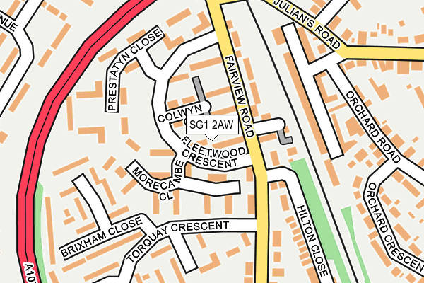 SG1 2AW map - OS OpenMap – Local (Ordnance Survey)