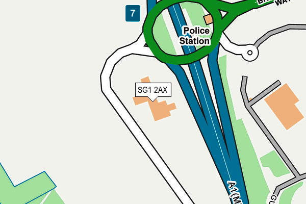 SG1 2AX map - OS OpenMap – Local (Ordnance Survey)