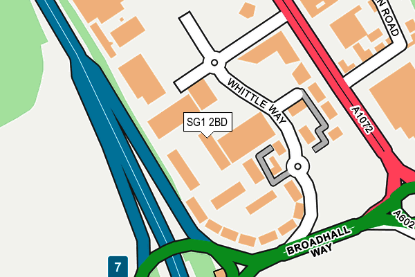 SG1 2BD map - OS OpenMap – Local (Ordnance Survey)