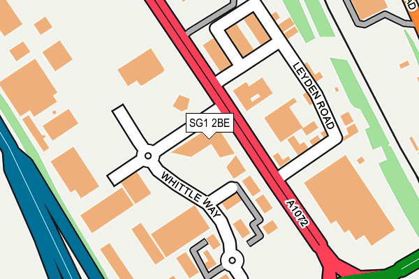 SG1 2BE map - OS OpenMap – Local (Ordnance Survey)