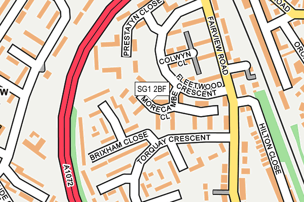 SG1 2BF map - OS OpenMap – Local (Ordnance Survey)