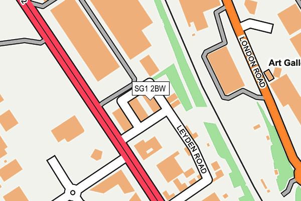SG1 2BW map - OS OpenMap – Local (Ordnance Survey)