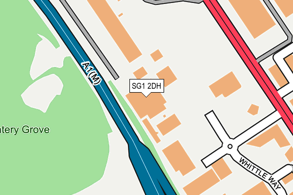 SG1 2DH map - OS OpenMap – Local (Ordnance Survey)