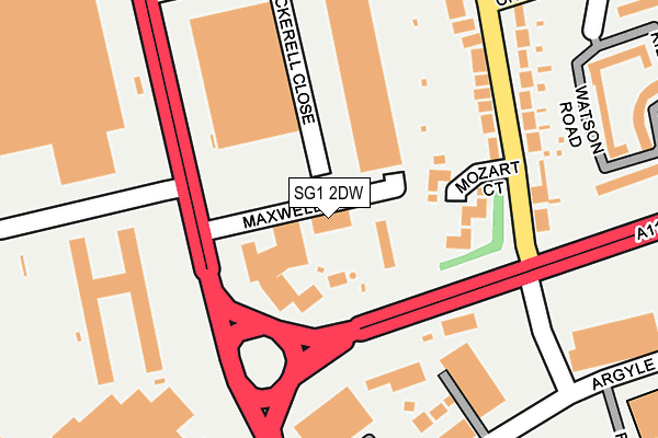 SG1 2DW map - OS OpenMap – Local (Ordnance Survey)