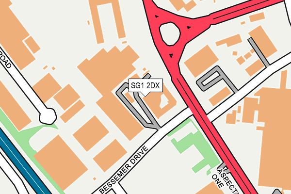 SG1 2DX map - OS OpenMap – Local (Ordnance Survey)