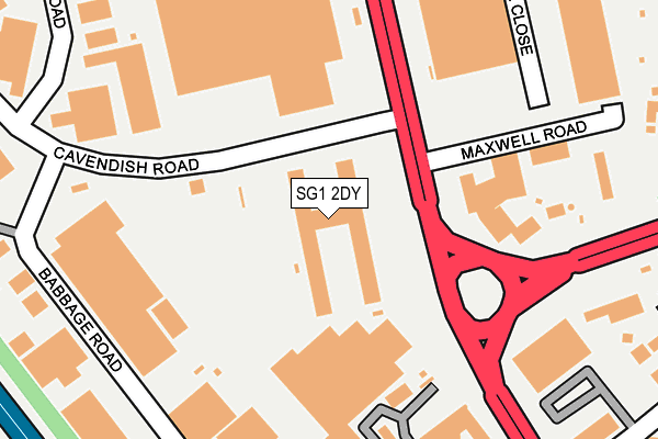 SG1 2DY map - OS OpenMap – Local (Ordnance Survey)