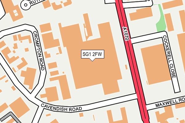 SG1 2FW map - OS OpenMap – Local (Ordnance Survey)