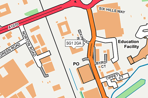 SG1 2GA map - OS OpenMap – Local (Ordnance Survey)