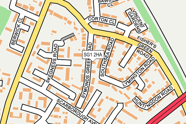 SG1 2HA map - OS OpenMap – Local (Ordnance Survey)