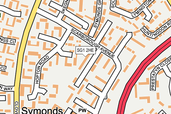 SG1 2HE map - OS OpenMap – Local (Ordnance Survey)