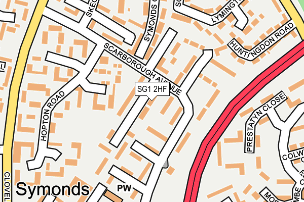 SG1 2HF map - OS OpenMap – Local (Ordnance Survey)