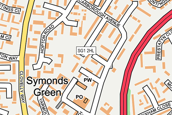 SG1 2HL map - OS OpenMap – Local (Ordnance Survey)