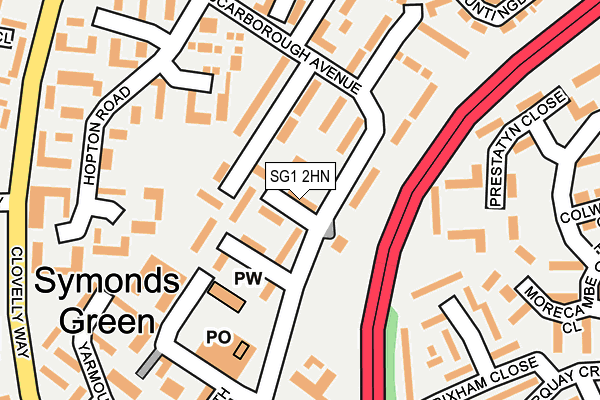 SG1 2HN map - OS OpenMap – Local (Ordnance Survey)