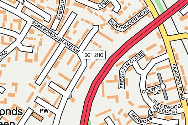 SG1 2HQ map - OS OpenMap – Local (Ordnance Survey)
