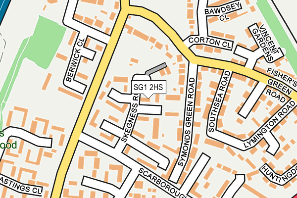 SG1 2HS map - OS OpenMap – Local (Ordnance Survey)