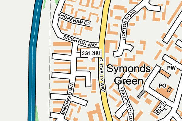 SG1 2HU map - OS OpenMap – Local (Ordnance Survey)