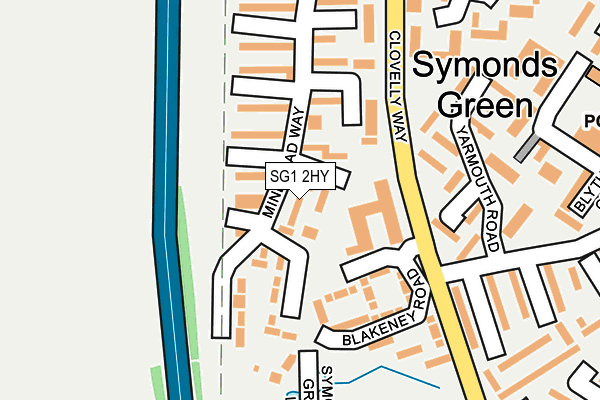 SG1 2HY map - OS OpenMap – Local (Ordnance Survey)