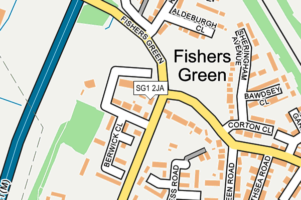 SG1 2JA map - OS OpenMap – Local (Ordnance Survey)