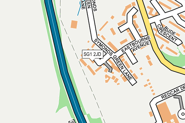 SG1 2JD map - OS OpenMap – Local (Ordnance Survey)
