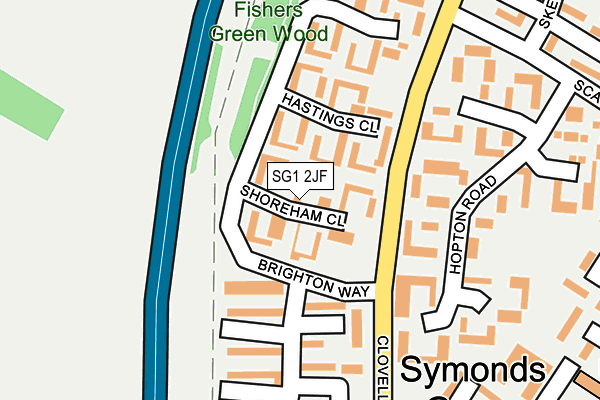 SG1 2JF map - OS OpenMap – Local (Ordnance Survey)