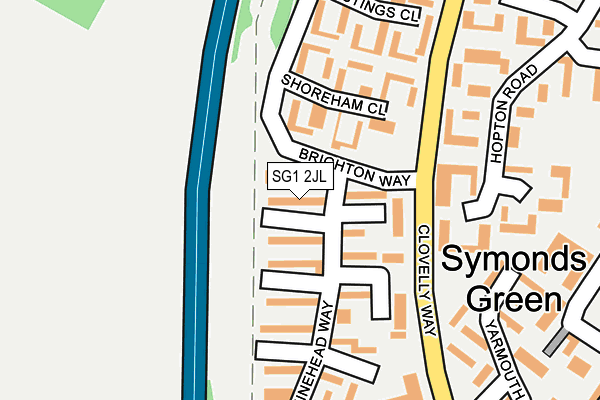 SG1 2JL map - OS OpenMap – Local (Ordnance Survey)