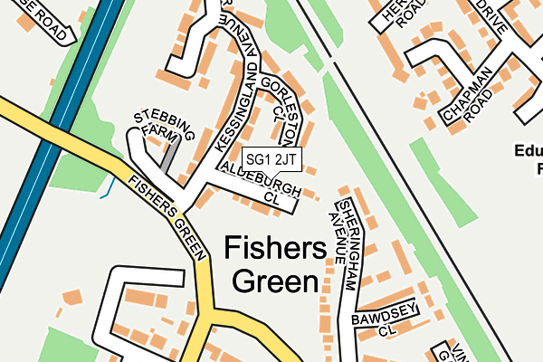 SG1 2JT map - OS OpenMap – Local (Ordnance Survey)