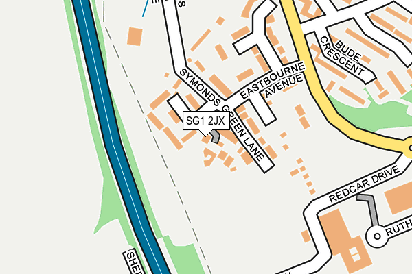 SG1 2JX map - OS OpenMap – Local (Ordnance Survey)