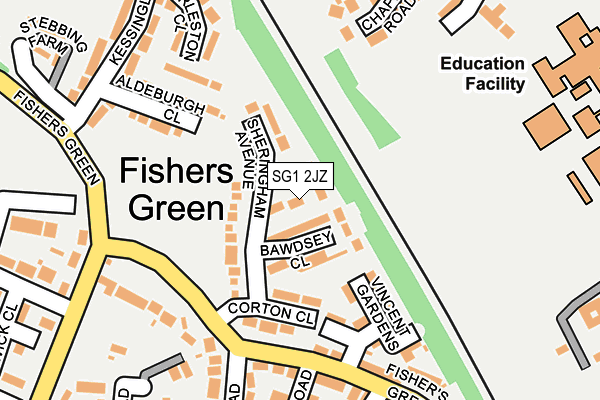 SG1 2JZ map - OS OpenMap – Local (Ordnance Survey)