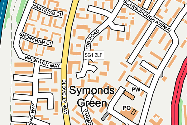 SG1 2LF map - OS OpenMap – Local (Ordnance Survey)