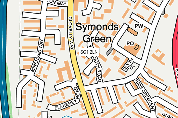 SG1 2LN map - OS OpenMap – Local (Ordnance Survey)
