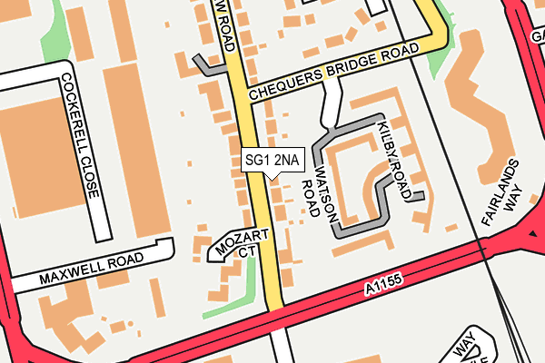 SG1 2NA map - OS OpenMap – Local (Ordnance Survey)