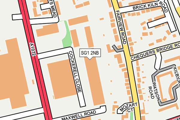 SG1 2NB map - OS OpenMap – Local (Ordnance Survey)