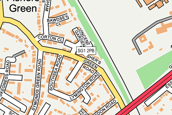 SG1 2PB map - OS OpenMap – Local (Ordnance Survey)