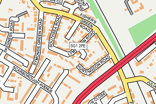 SG1 2PE map - OS OpenMap – Local (Ordnance Survey)