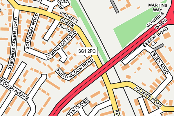 SG1 2PQ map - OS OpenMap – Local (Ordnance Survey)