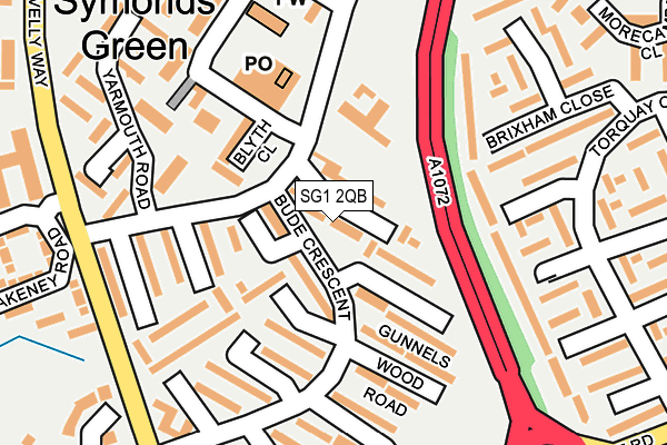 SG1 2QB map - OS OpenMap – Local (Ordnance Survey)