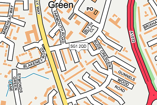 SG1 2QD map - OS OpenMap – Local (Ordnance Survey)