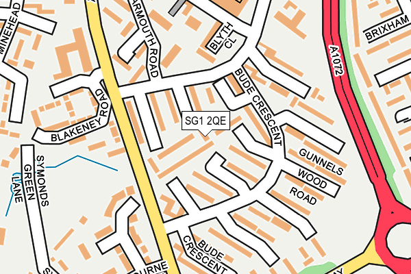 SG1 2QE map - OS OpenMap – Local (Ordnance Survey)