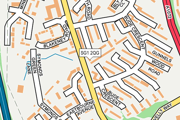 SG1 2QG map - OS OpenMap – Local (Ordnance Survey)