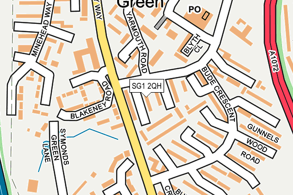 SG1 2QH map - OS OpenMap – Local (Ordnance Survey)