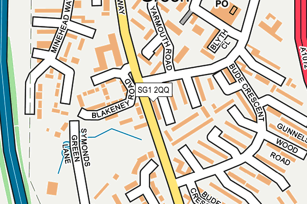 SG1 2QQ map - OS OpenMap – Local (Ordnance Survey)